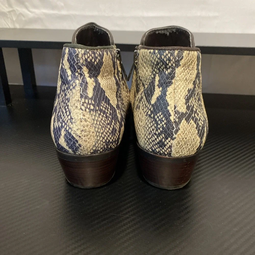 Sam Edelman Winona Snake‎ Print Leather Ankle Boots Booties Women's 10.5